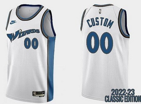 Youth Washington Wizards Customized White 2022 Classic Icon Swingman Jersey