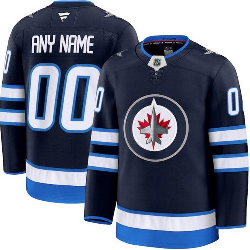 Youth Winnipeg Jets Customized Navy Fanatics Authentic Jersey