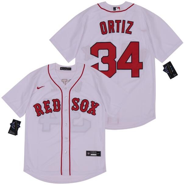 Men's Boston Red Sox #34 David Ortiz White 2020 Cool Base Jersey