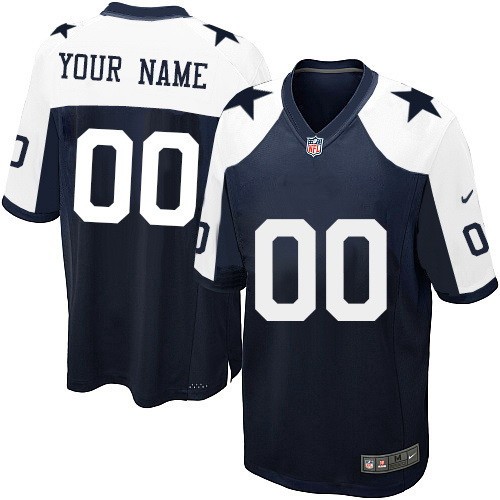 Men's Dallas Cowboys Customized Game Navy Blue Thanksgiving Jersey
