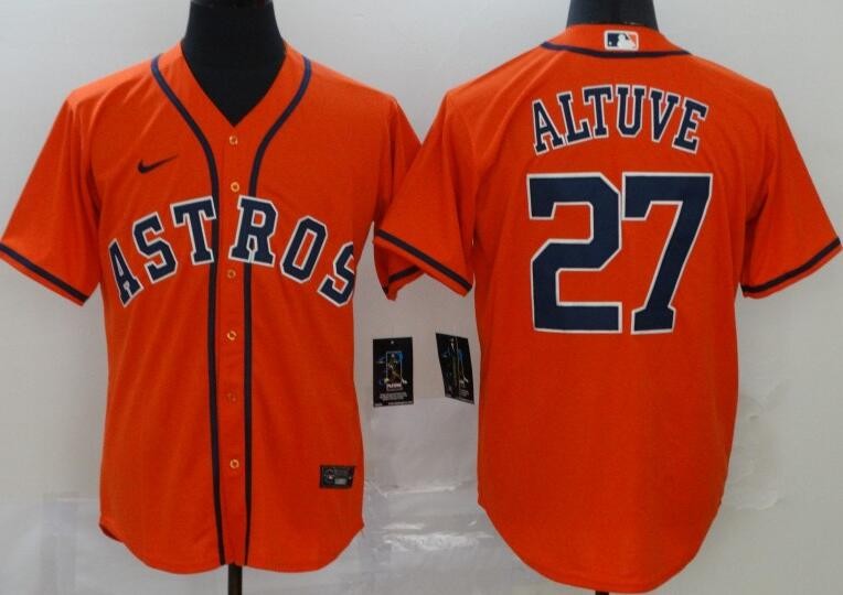 Men's Houston Astros #27 Jose Altuve Orange 2020 Cool Base Jersey