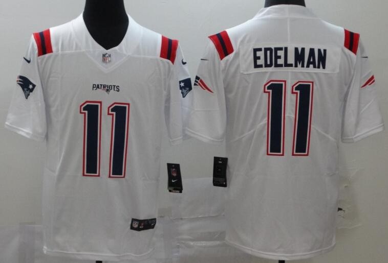 Men's New England Patriots #11 Julian Edelman Limited White 2020 Vapor Untouchable Jersey
