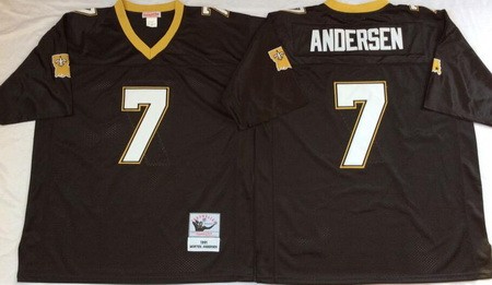 Men's New Orleans Saints #7 Morten Andersen Black Throwback Jersey