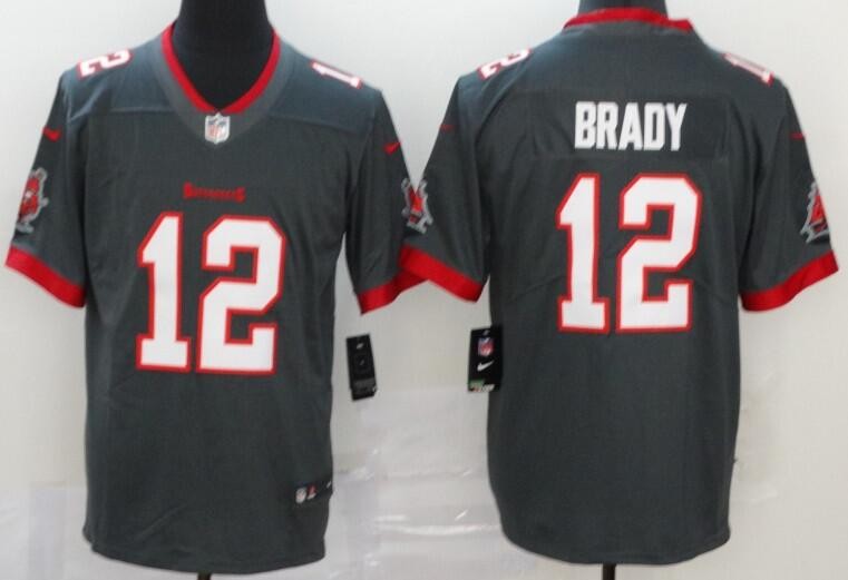 Men's Tampa Bay Buccaneers #12 Tom Brady Limited Pewter Vapor Untouchable Jersey