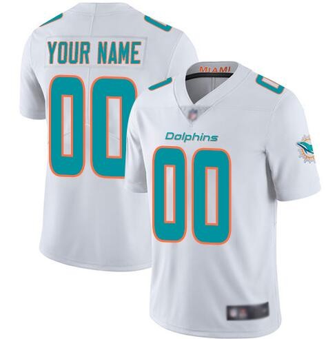 Men's Miami Dolphins Customized Limited White Vapor Untouchable Jersey
