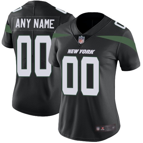 Women's New York Jets Customized Limited Black Vapor Untouchable Jersey