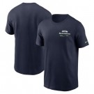 Men'sSeattle Seahawks Navy Sideline Infograph Lockup Performance T Shirt