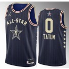 Men's #0 Jayson Tatum Navy 2024 All Star Icon Heat Press Jersey