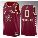 Men's #0 Tyrese Haliburton Red 2024 All Star Icon Heat Press Jersey