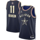 Men's #11 Jalen Brunson Navy 2024 All Star Icon Heat Press Jersey