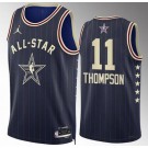 Men's #11 Klay Thompson Navy 2024 All Star Icon Heat Press Jersey