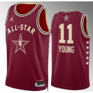 Men's #11 Trae Young Red 2024 All Star Icon Heat Press Jersey