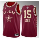 Men's #15 Nikola Jokic Red 2024 All Star Icon Heat Press Jersey
