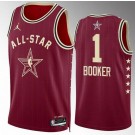 Men's #1 Devin Booker Red 2024 All Star Icon Heat Press Jersey
