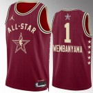 Men's #1 Victor Wembanyama Red 2024 All Star Icon Heat Press Jersey