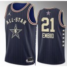 Men's #21 Joel Embiid Navy 2024 All Star Icon Heat Press Jersey