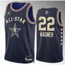 Men's #22 Franz Wagner Navy 2024 All Star Icon Heat Press Jersey