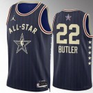 Men's #22 Jimmy Butler Navy 2024 All Star Icon Heat Press Jersey