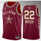 Men's #22 Jimmy Butler Red 2024 All Star Icon Heat Press Jersey