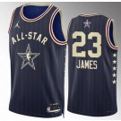 Men's #23 LeBron James Navy 2024 All Star Icon Heat Press Jersey