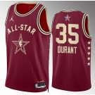 Men's #35 Kevin Durant Red 2024 All Star Icon Heat Press Jersey