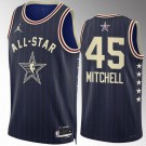 Men's #45 Donovan Mitchell Navy 2024 All Star Icon Heat Press Jersey