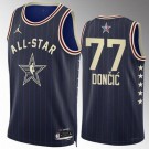 Men's #77 Luka Doncic Navy 2024 All Star Icon Heat Press Jersey