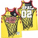 Men's Above The Rim #02 2Pac Yellow Basketball Jersey