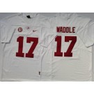Men's Alabama Crimson Tide #17 Jaylen Waddle White College Football Jersey