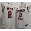 Men's Alabama Crimson Tide #2 Grant Nelson White College Basketball Jersey