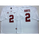 Men's Alabama Crimson Tide #2 Jalen Hurts Limited White 2018 Rush Color College Football Jersey