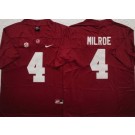 Men's Alabama Crimson Tide #4 Jalen Milroe Limited Red College Football Jersey