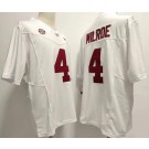 Men's Alabama Crimson Tide #4 Jalen Milroe Limited White FUSE College Football Jersey