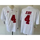 Men's Alabama Crimson Tide #4 Jerry Jeudy Limited White College Football Jersey