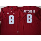 Men's Alabama Crimson Tide #8 Bryce Young John Metchie III Red College Football Jersey