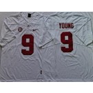 Men's Alabama Crimson Tide #9 Bryce Young John Metchie III White College Football Jersey