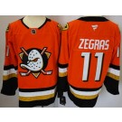 Men's Anaheim Ducks #11 Trevor Zegras Orange Authentic Jersey