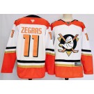 Men's Anaheim Ducks #11 Trevor Zegras White Authentic Jersey