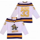Men's Anaheim Ducks #33 Grey Goldberg White Yellow Movie Hockey Jersey