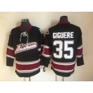 Men's Anaheim Ducks #35 Jean Sebastien Giguere Black Red Throwback Jersey