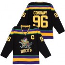 Men's Anaheim Ducks #96 Charlie Conway Black Throwback Jersey