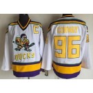 Men's Anaheim Ducks #96 Charlie Conway White Gold Throwback Jersey