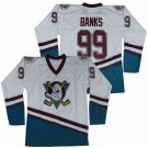 Men's Anaheim Ducks #99 Adam Banks White Green Movie Hockey Jersey