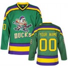 Men's Anaheim Ducks Customized Green Retro Authentic Jersey