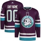 Men's Anaheim Ducks Customized Purple Alternate 30th Anniversary Authentic Jersey
