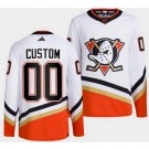 Men's Anaheim Ducks Customized White 2022 Reverse Retro Authentic Jersey