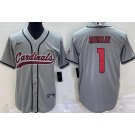 Men's Arizona Cardinals #1 Kyler Murray Limited Gray Baseball Jersey