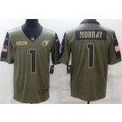 Men's Arizona Cardinals #1 Kyler Murray Limited Olive 2021 Salute To Service Jersey