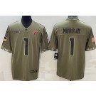 Men's Arizona Cardinals #1 Kyler Murray Limited Olive 2022 Salute To Service Jersey