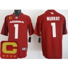 Men's Arizona Cardinals #1 Kyler Murray Limited Red C Patch Vapor Jersey
